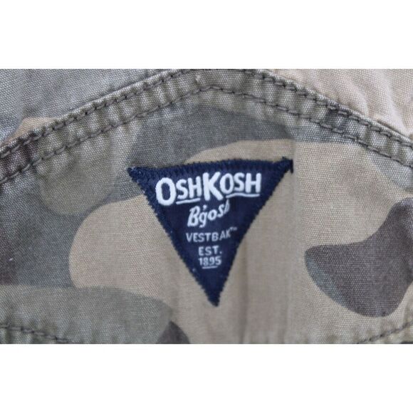 Oshkosh B'gosh Vestbak Shortall Railroad Stripe & Camo Overalls 24m Lot - Picture 16 of 16
